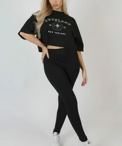 Public Desire UK KAIIA CLOTHING Auckland Slogan Crop Top Black