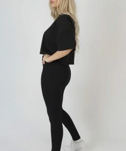 Public Desire UK KAIIA CLOTHING Auckland Slogan Crop Top Black