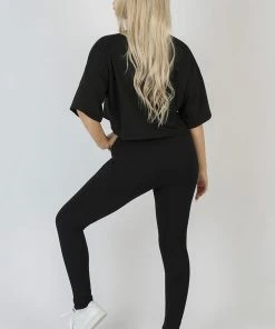 Public Desire UK KAIIA CLOTHING Auckland Slogan Crop Top Black