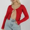 Public Desire UK KAIIA CLOTHING Kaiia Trim Ribbed Top Red
