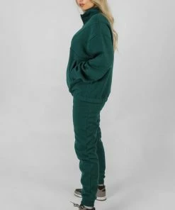 Public Desire UK KAIIA CLOTHING Seam Front 90S Joggers Forest Green