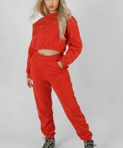 Public Desire UK Varsity Tonal Sweatshirt Flame Red