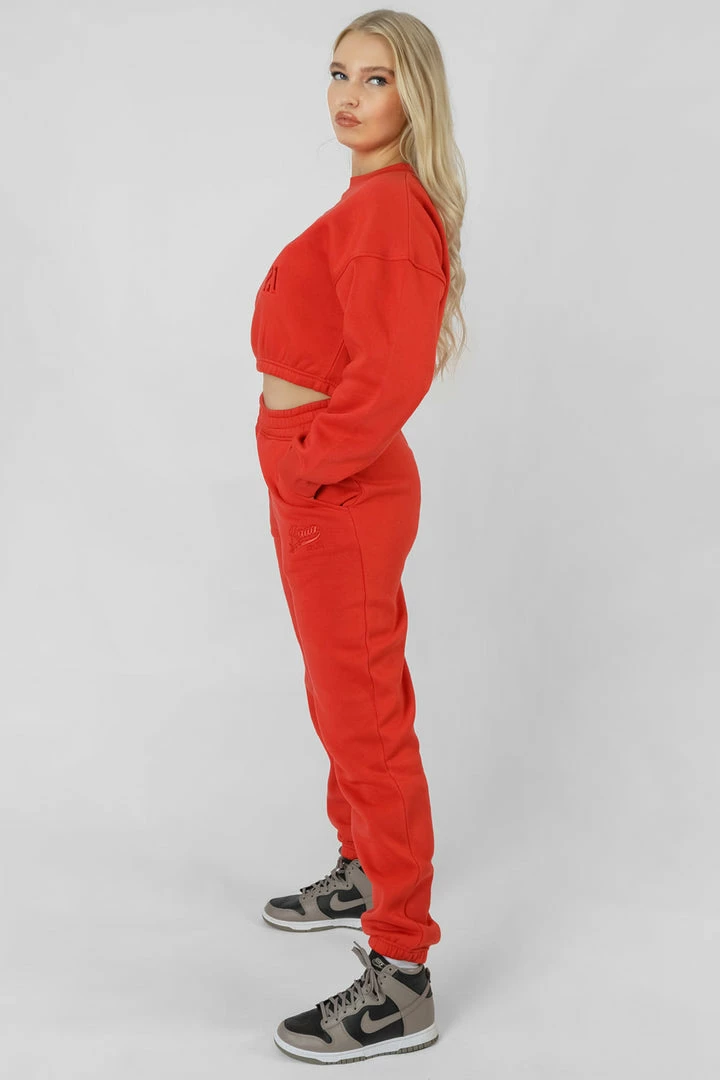 Public Desire UK Varsity Tonal Sweatshirt Flame Red 3 Public Desire UK Varsity Tonal Sweatshirt Flame Red