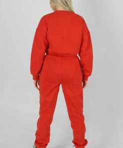 Public Desire UK Varsity Tonal Sweatshirt Flame Red 8 Public Desire UK Varsity Tonal Sweatshirt Flame Red