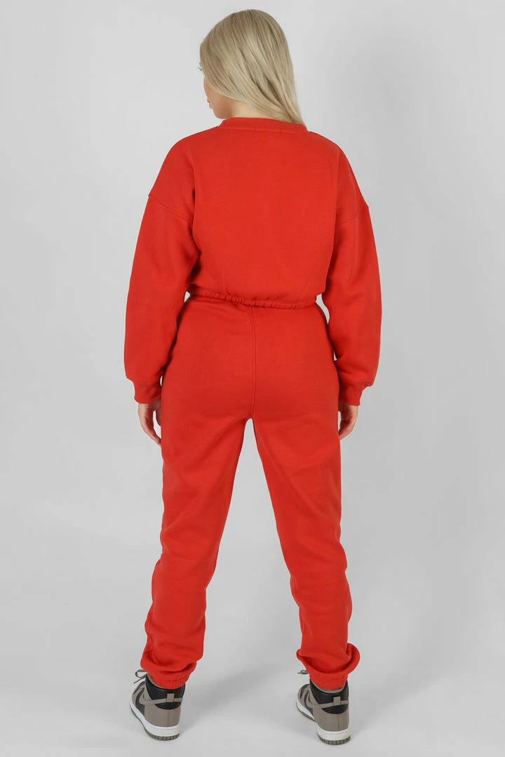 Public Desire UK Varsity Tonal Sweatshirt Flame Red 4 Public Desire UK Varsity Tonal Sweatshirt Flame Red