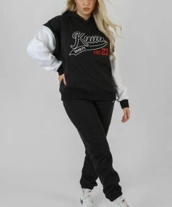 Public Desire UK Varsity Seam Front 90'S Joggers Black