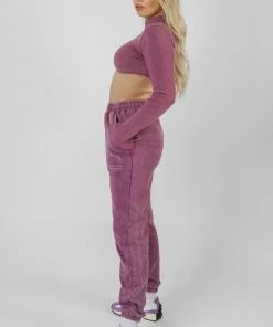 Public Desire UK Athleisure High Neck Underbust Top Purple