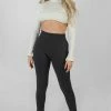 Public Desire UK KAIIA CLOTHING Kaiia Premium Rib Seamless Leggings Ink
