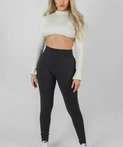 Public Desire UK KAIIA CLOTHING Kaiia Premium Rib Seamless Leggings Ink