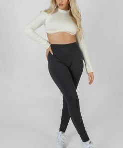 Public Desire UK KAIIA CLOTHING Kaiia Premium Rib Seamless Leggings Ink