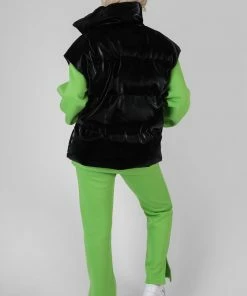 Public Desire UK High Shine Holographic Gillet Black KAIIA CLOTHING