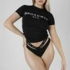 Public Desire UK Slogan Lounge T-Shirt Black