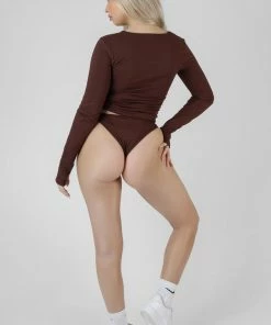 Public Desire UK KAIIA CLOTHING V Front Knicker Chocolate