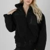 Public Desire UK Half Zip Contrast Borg Pull Over Black