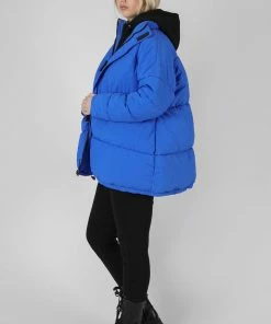 Public Desire UK Padded Trapeze Puffer Blue