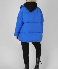 Public Desire UK Padded Trapeze Puffer Blue