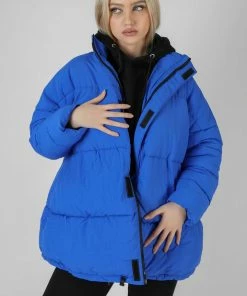 Public Desire UK Padded Trapeze Puffer Blue