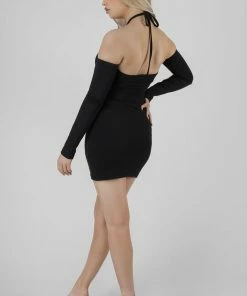 Public Desire UK KAIIA CLOTHING Halter Neck Button Detail Mini Dress