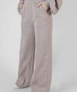 Public Desire UK Tonal Embroidery Wide Leg Joggers Ash