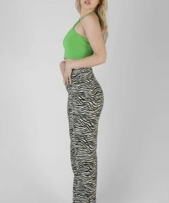 Public Desire UK Keyhole Strappy Crop Top Green