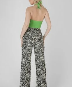 Public Desire UK Keyhole Strappy Crop Top Green