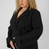 Public Desire UK Curve Obi Belt Blazer Black KAIIA CLOTHING