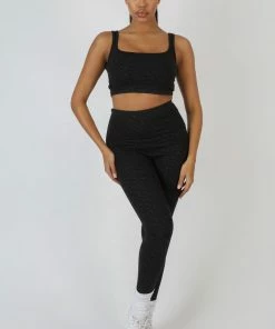 Public Desire UK KAIIA CLOTHING Repeat Print Bralet Black