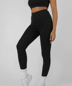 Public Desire UK Repeat Print Leggings Black KAIIA CLOTHING