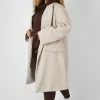 Public Desire UK Curve Longline Oversized Wool Coat Stone