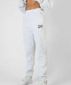 Public Desire UK Varsity Seam Front 90'S Joggers Oatmeal Marl