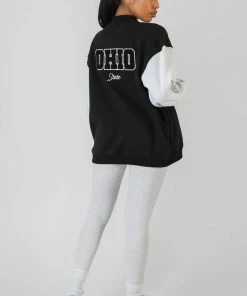 Public Desire UK KAIIA CLOTHING Contrast Sleeve Varsity Jacket Black 9 Public Desire UK KAIIA CLOTHING Contrast Sleeve Varsity Jacket Black