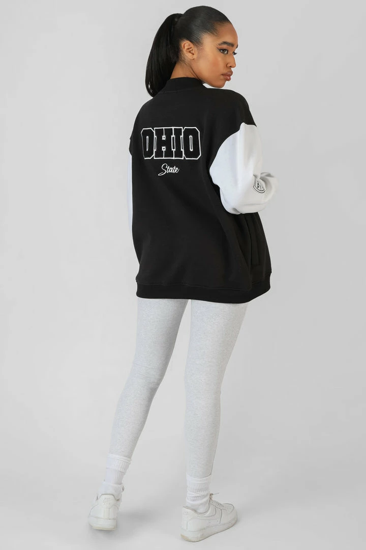 Public Desire UK KAIIA CLOTHING Contrast Sleeve Varsity Jacket Black 4 Public Desire UK KAIIA CLOTHING Contrast Sleeve Varsity Jacket Black