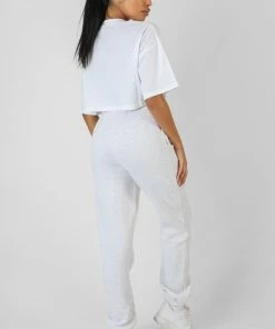 Public Desire UK Varsity Super Cropped T-Shirt White
