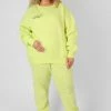 Public Desire UK Curve Text Detail Oversized Sweat Lime KAIIA CLOTHING