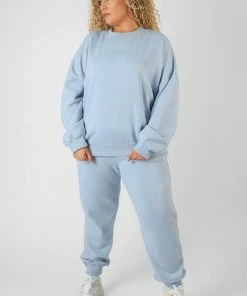 Public Desire UK Curve Washed Kaiia Oversized Sweatshirt Iris