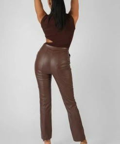 Public Desire UK Asymmetric Cut Away Bodysuit Chocolate KAIIA CLOTHING 7 Public Desire UK Asymmetric Cut Away Bodysuit Chocolate KAIIA CLOTHING