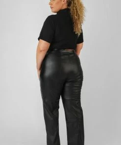 Public Desire UK Curve High Neck Ribbed Cropped T Shirt Black