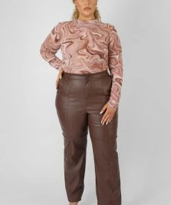 Public Desire UK Curve Printed Mesh High Neck Bodysuit KAIIA CLOTHING