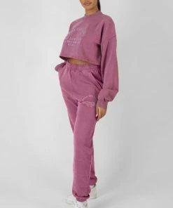 Public Desire UK Self Love Club Cropped Sweatshirt Purple KAIIA CLOTHING