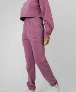 Public Desire UK Self Love Club Embroidery Joggers Purple KAIIA CLOTHING