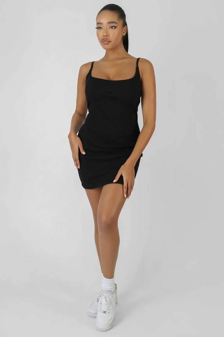Public Desire UK Kaiia Underbust Ribbed Mini Dress Black KAIIA CLOTHING 4 Public Desire UK Kaiia Underbust Ribbed Mini Dress Black KAIIA CLOTHING