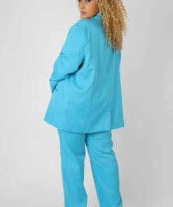Public Desire UK Curve Straight Leg Trouser Blue