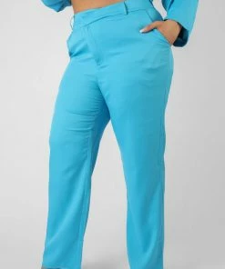 Public Desire UK Curve Straight Leg Trouser Blue