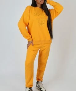 Public Desire UK Milan Tonal Embroidered Sweatshirts Mango KAIIA CLOTHING