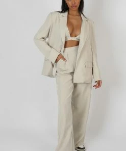 Public Desire UK Relaxed Blazer Stone