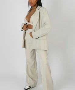 Public Desire UK Relaxed Blazer Stone