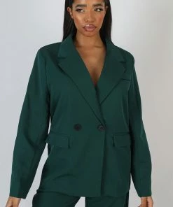 Public Desire UK Dad Blazer Forest Green KAIIA CLOTHING