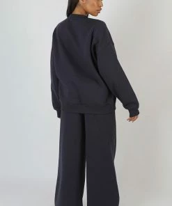 Public Desire UK KAIIA CLOTHING Louisiana Graphic Sweatshirt Ink Blue