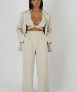 Public Desire UK Relaxed Blazer Stone