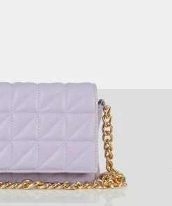 Public Desire UK The Kahlo Lilac Gold Chain Shoulder Mini Bag Bags
